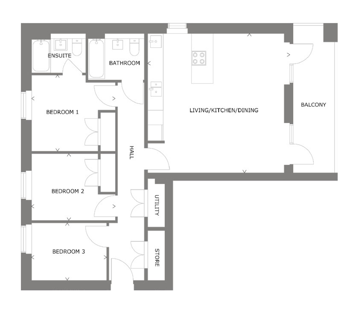 Apartment Type J Floorplan 