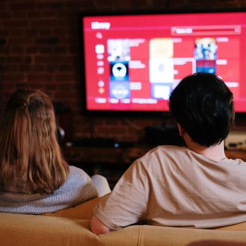 Couple watching TV
