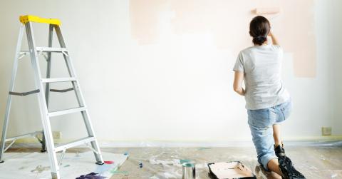person decorating room