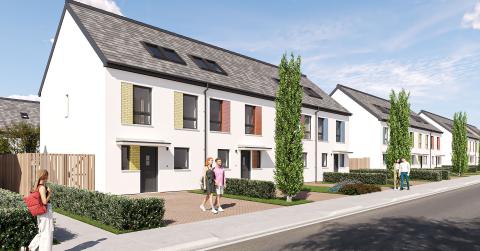 Hawkhead Mews street scene CGI