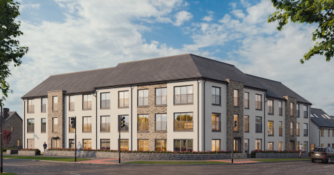 CGI of Apartment Block at Longthorn Gardens 